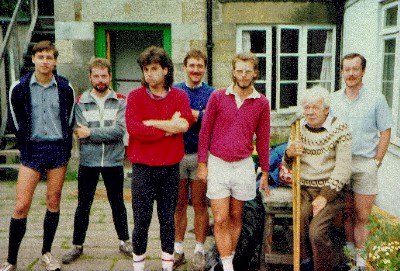Acomb Youth Hostel A motley crew outside Acomb Youth Hostel with the temporary warden.
